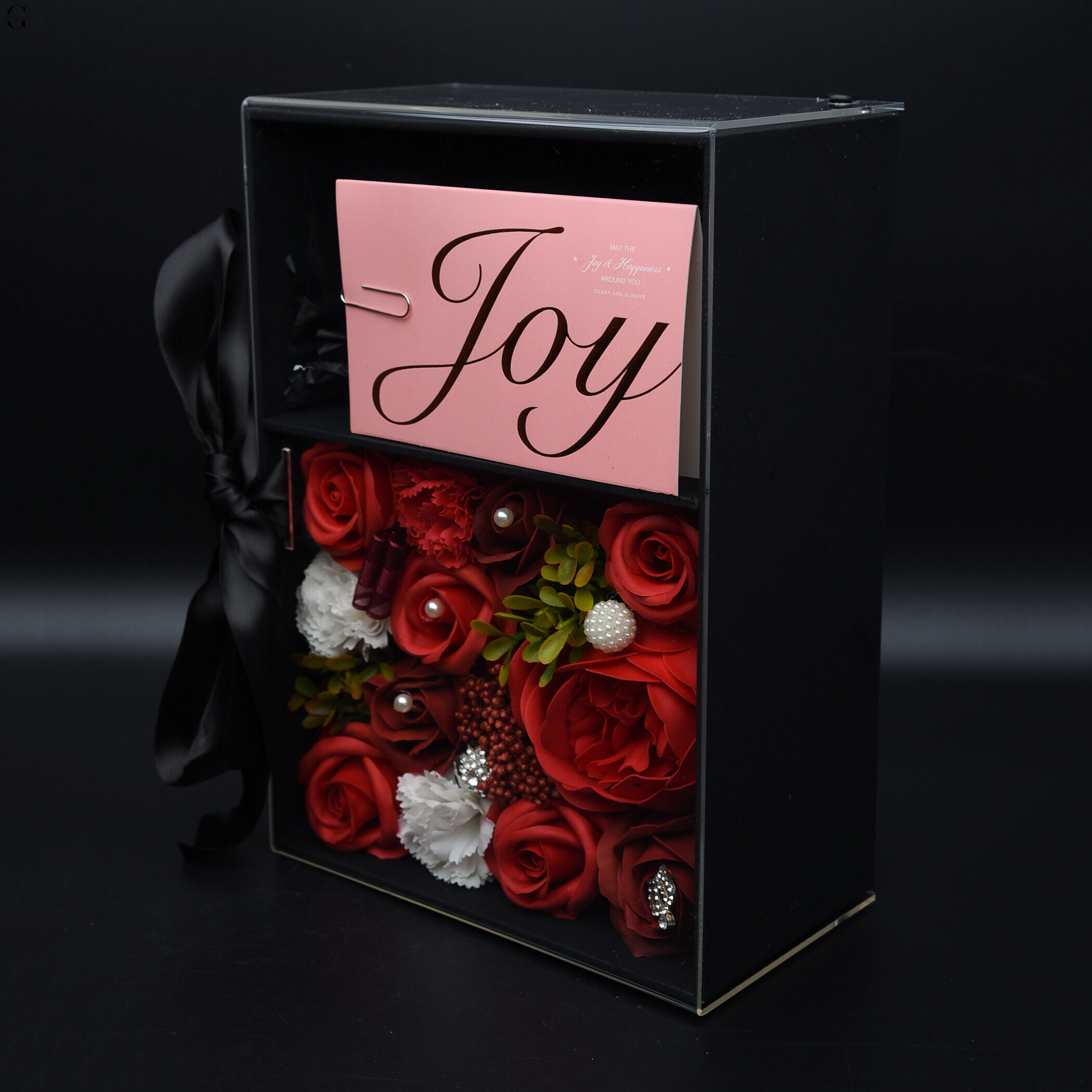 Романтичний набір мильних троянд "Red Rose Joy Box" у подарунковому боксі
